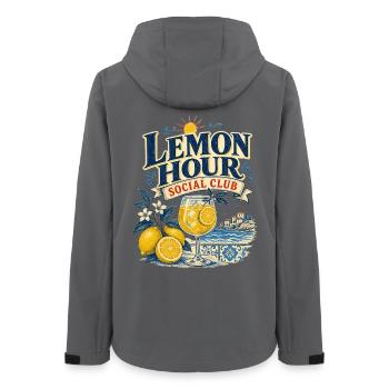 Citrus Hour Social Club Summer Beach Outfit - Women’s Recycled Softshell Jacket by Stanley/Stella - anthracite - Back - AI Model Female 172 light (172cm)