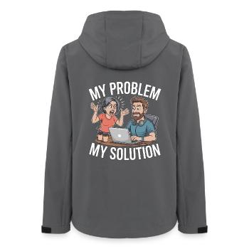 Remote Developer My Problem My Pictogram Dad Mom - Frauen Recycelte Softshelljacke von Stanley/Stella - Anthrazit - Hinten - AI Model Female 172 light (172cm)