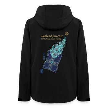 Wochenendprognose 100 Chance, dass das Rudel reißt - Frauen Recycelte Softshelljacke von Stanley/Stella - Schwarz - Hinten - AI Model Female 172 light (172cm)