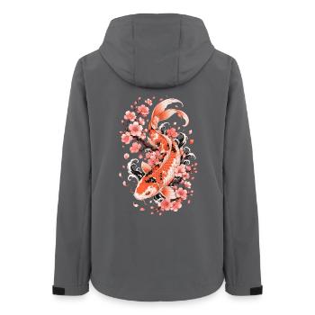 Koi Sakura Flow - Frauen Recycelte Softshelljacke von Stanley/Stella - Anthrazit - Hinten - AI Model Female 172 light (172cm)