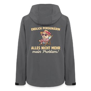 Endlich Pensionärin Schaf Abschied Kollegin - Frauen Recycelte Softshelljacke von Stanley/Stella - Anthrazit - Hinten - AI Model Female 172 light (172cm)