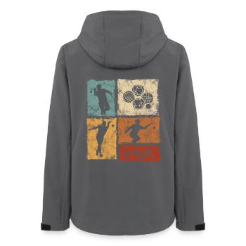 Bocce and Petanque Player Graphic - Women’s Recycled Softshell Jacket by Stanley/Stella - anthracite - Back - AI Model Female 172 light (172cm)