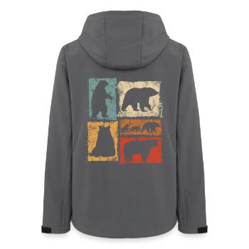 Bears Perspectives Retro Animal Print - Women’s Recycled Softshell Jacket by Stanley/Stella - anthracite - Back - AI Model Female 172 light (172cm)