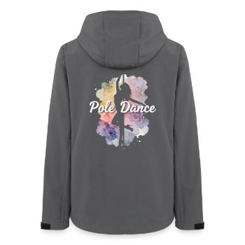 Pole Dance Silhouette: Watercolor Woman in High Heels - Women’s Recycled Softshell Jacket by Stanley/Stella - anthracite - Back - AI Model Female 172 light (172cm)