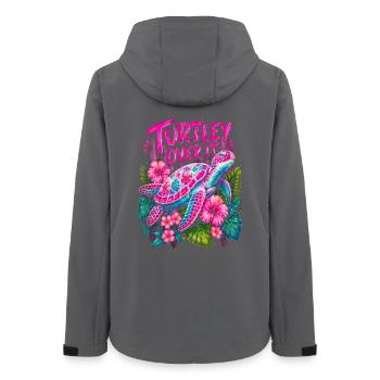 Tortue Sur Ça Mignonne Fleur de Tortue - Veste softshell femme recyclée Stanley/Stella - charbon - Dos - AI Model Female 172 light (172cm)