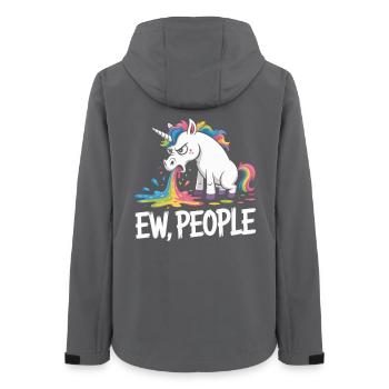 Puking Unicorn - Gift for Sarcasm Fans - Women’s Recycled Softshell Jacket by Stanley/Stella - anthracite - Back - AI Model Female 172 light (172cm)