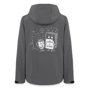 Knowledge Chaos: Coffee Break Office Gift - Women’s Recycled Softshell Jacket by Stanley/Stella - anthracite - Back - AI Model Female 172 light (172cm)