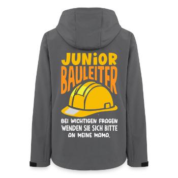 Junior Bauleiter Fragen an Mama Kind Hausbau - Frauen Recycelte Softshelljacke von Stanley/Stella - Anthrazit - Hinten - AI Model Female 172 light (172cm)