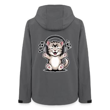 Cat Music - Women’s Recycled Softshell Jacket by Stanley/Stella - anthracite - Back - AI Model Female 172 light (172cm)