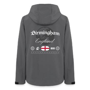Birmingham England Streetwear Reise Souvenir - Frauen Recycelte Softshelljacke von Stanley/Stella - Anthrazit - Hinten - AI Model Female 172 light (172cm)
