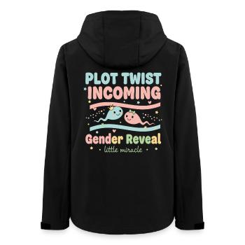 Gender Reveal Baby Shower Pregnancy Announcement - Women’s Recycled Softshell Jacket by Stanley/Stella - black - Back - AI Model Female 172 light (172cm)