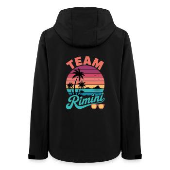Team Rimini Sonnenuntergang - Frauen Recycelte Softshelljacke von Stanley/Stella - Schwarz - Hinten - AI Model Female 172 light (172cm)