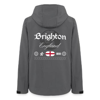 Brighton England Streetwear Reise Souvenir - Frauen Recycelte Softshelljacke von Stanley/Stella - Anthrazit - Hinten - AI Model Female 172 light (172cm)