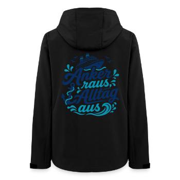 Anchor out, everyday life off - Women’s Recycled Softshell Jacket by Stanley/Stella - black - Back - AI Model Female 172 light (172cm)