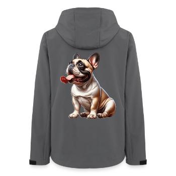 Bouledogue français - Veste softshell femme recyclée Stanley/Stella - charbon - Dos - AI Model Female 172 light (172cm)