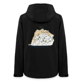 Meet Me in Lindos Rhodes Greece Vacation Travel - Frauen Recycelte Softshelljacke von Stanley/Stella - Schwarz - Hinten - AI Model Female 172 light (172cm)