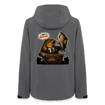 Ich habe ein lustiges Karpfenfischen-Design mit Brassen - Frauen Recycelte Softshelljacke von Stanley/Stella - Anthrazit - Hinten - AI Model Female 172 light (172cm)
