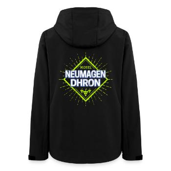 Neumagen-Dhron an der Mosel mit Retro Weintrauben - Frauen Recycelte Softshelljacke von Stanley/Stella - Schwarz - Hinten - AI Model Female 172 light (172cm)