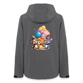 Bande d’anniversaire des Amis Animaux - Veste softshell femme recyclée Stanley/Stella - charbon - Dos - AI Model Female 172 light (172cm)