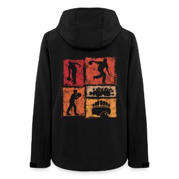 Bowling Skittles Retro Graphic for Skittles Club - Women’s Recycled Softshell Jacket by Stanley/Stella - black - Back - AI Model Female 172 light (172cm)