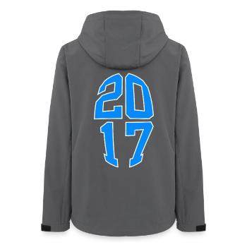9 JAHRE ALT 2017 9. GEBURTSTAG - Frauen Recycelte Softshelljacke von Stanley/Stella - Anthrazit - Hinten - AI Model Female 172 light (172cm)