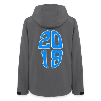 8 JAHRE ALT 2018 8. GEBURTSTAG - Frauen Recycelte Softshelljacke von Stanley/Stella - Anthrazit - Hinten - AI Model Female 172 light (172cm)
