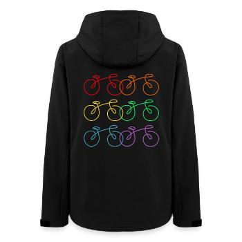Line drawing bicycles wheel - Women’s Recycled Softshell Jacket by Stanley/Stella - black - Back - AI Model Female 172 light (172cm)