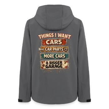 Humour Voiture Garage Vintage | Cadeau Mécanique - Veste softshell femme recyclée Stanley/Stella - charbon - Dos - AI Model Female 172 light (172cm)