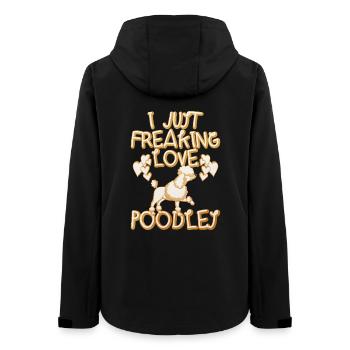I Freaking Love Poodles – Ich liebe Pudel - Frauen Recycelte Softshelljacke von Stanley/Stella - Schwarz - Hinten - AI Model Female 172 light (172cm)