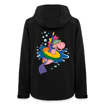 Lustiges Seepferd - Frauen Recycelte Softshelljacke von Stanley/Stella - Schwarz - Hinten - AI Model Female 172 light (172cm)