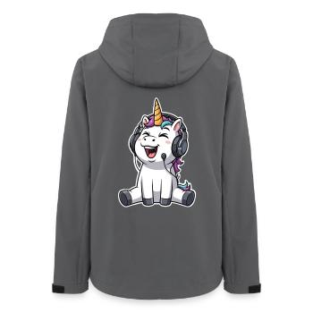 Licorne chantant Écoutant de la musique - Veste softshell femme recyclée Stanley/Stella - charbon - Dos - AI Model Female 172 light (172cm)