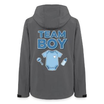 Geschlechterenthüllung Team Jungen Babyparty Baby - Frauen Recycelte Softshelljacke von Stanley/Stella - Anthrazit - Hinten - AI Model Female 172 light (172cm)