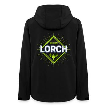 Lorch am Rhein in Deutschland mit Vintage Reben - Frauen Recycelte Softshelljacke von Stanley/Stella - Schwarz - Hinten - AI Model Female 172 light (172cm)