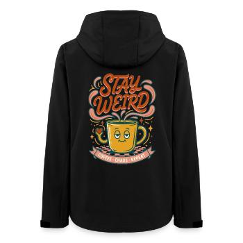 Coffee Chaos Repeat - Women’s Recycled Softshell Jacket by Stanley/Stella - black - Back - AI Model Female 172 light (172cm)