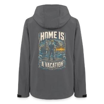 Bohrinsel Ölplattformarbeiter Home Is A Vacation - Frauen Recycelte Softshelljacke von Stanley/Stella - Anthrazit - Hinten - AI Model Female 172 light (172cm)