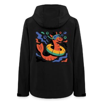 Cooles Seepferd - Frauen Recycelte Softshelljacke von Stanley/Stella - Schwarz - Hinten - AI Model Female 172 light (172cm)