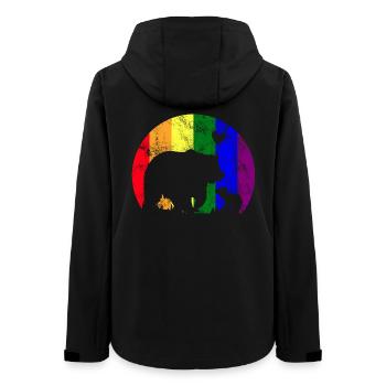 LGBT Gay Pride Proud Mama Bear - Women’s Recycled Softshell Jacket by Stanley/Stella - black - Back - AI Model Female 172 light (172cm)
