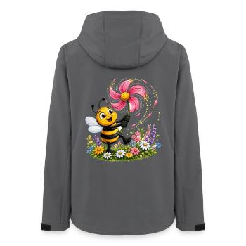 bee honey beekeeper honeycomb flowers meadow insect - Women’s Recycled Softshell Jacket by Stanley/Stella - anthracite - Back - AI Model Female 172 light (172cm)