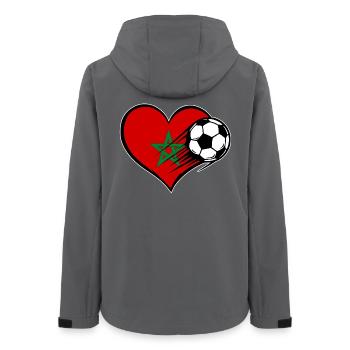 Marokko Flagge Fußball mit Herz - Frauen Recycelte Softshelljacke von Stanley/Stella - Anthrazit - Hinten - AI Model Female 172 light (172cm)