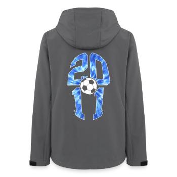15 YEARS BORN 2011 FOOTBALL 15TH BIRTHDAY - Women’s Recycled Softshell Jacket by Stanley/Stella - anthracite - Back - AI Model Female 172 light (172cm)