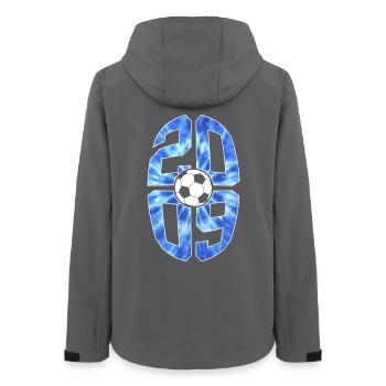 17 JAHRE JAHRGANG 2009 FUßBALL 17. GEBURTSTAG - Frauen Recycelte Softshelljacke von Stanley/Stella - Anthrazit - Hinten - AI Model Female 172 light (172cm)