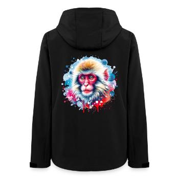Japanese macaque gift - Women’s Recycled Softshell Jacket by Stanley/Stella - black - Back - AI Model Female 172 light (172cm)