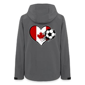 Canada Flag Soccer avec Cœur - Veste softshell femme recyclée Stanley/Stella - charbon - Dos - AI Model Female 172 light (172cm)