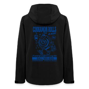 Retro Cinnamon Roll Bakery - Women’s Recycled Softshell Jacket by Stanley/Stella - black - Back - AI Model Female 172 light (172cm)