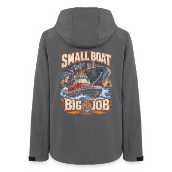 Tugboats Tug Small Boat Big Job - Women’s Recycled Softshell Jacket by Stanley/Stella - anthracite - Back - AI Model Female 172 light (172cm)