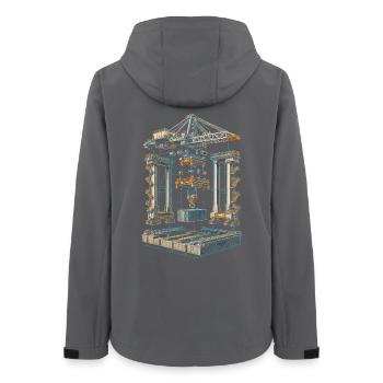 docker - Women’s Recycled Softshell Jacket by Stanley/Stella - anthracite - Back - AI Model Female 172 light (172cm)