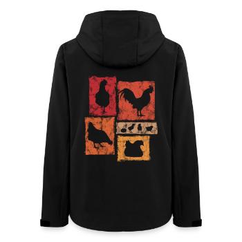 Les poulets en perspective pour l’agriculteur et l’élevage - Veste softshell femme recyclée Stanley/Stella - noir - Dos - AI Model Female 172 light (172cm)