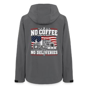 Camions de caféine et transport - Veste softshell femme recyclée Stanley/Stella - charbon - Dos - AI Model Female 172 light (172cm)