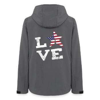 love usa freiheit NY stars and stripes stern Cool - Frauen Recycelte Softshelljacke von Stanley/Stella - Anthrazit - Hinten - AI Model Female 172 light (172cm)