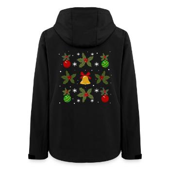 Wintermotiv aus Glocken und Kugeln - Frauen Recycelte Softshelljacke von Stanley/Stella - Schwarz - Hinten - AI Model Female 172 light (172cm)